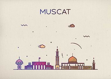 Muscat Oman City Skyline