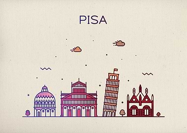 Pisa Italy City Skyline