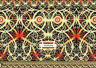 Kenyah Dayak mural