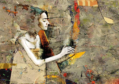 Lady Playing the Harp