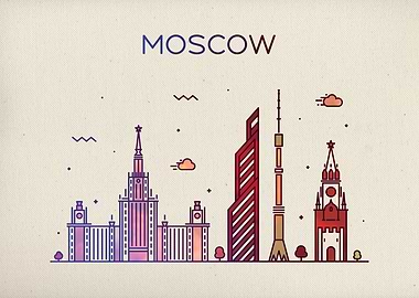 Moscow Russia City Skyline