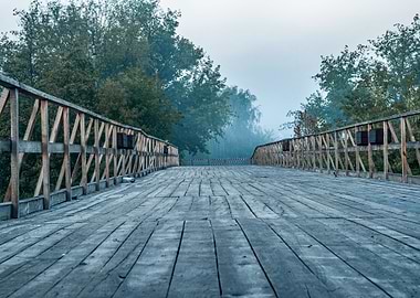 Morning Wooden bridge Bil