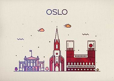 Oslo Norway City Skyline