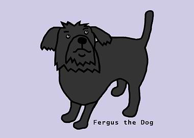 Fergus the Dog on Ice Blue