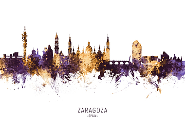 Zaragoza Spain Skyline