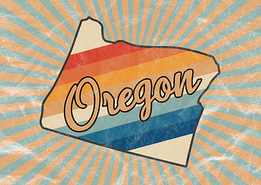 Oregon State Retro 70s Art