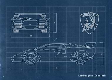 Lambo Countach Blueprint