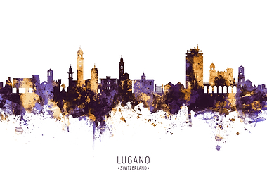 Lugano Switzerland Skyline