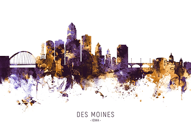 Des Moines Iowa Skyline