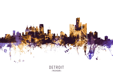 Detroit Michigan Skyline