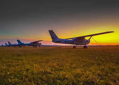 Sunset at the airport