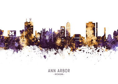 Ann Arbor Michigan Skyline
