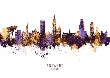 Antwerp Belgium Skyline