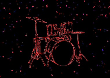 Neon Music Drumset