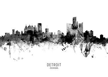 Detroit Michigan Skyline