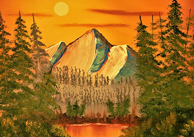 Evergreen Trees at Sunrise