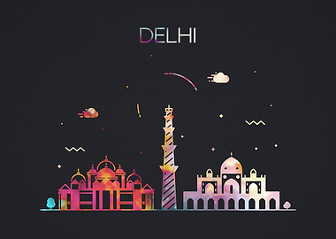 Delhi India City Skyline