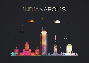 Indianapolis City Skyline