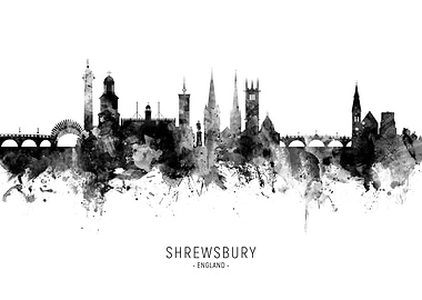 Shrewsbury England Skyline