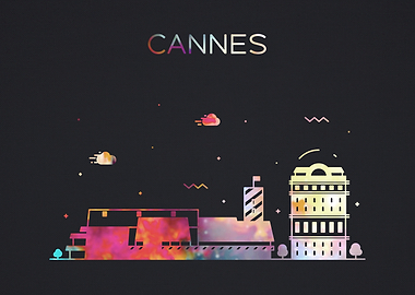 Cannes France City Skyline