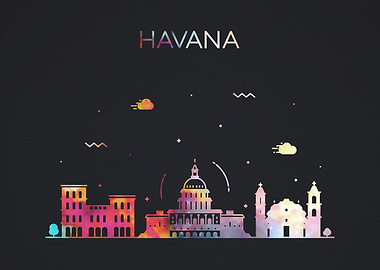 Havana Cuba City Skyline