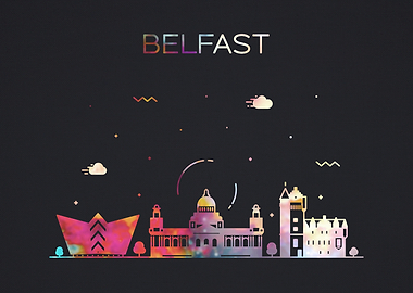 Belfast City Skyline Dark