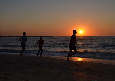 Running on the seaside
