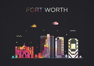 Fort Worth City Skyline