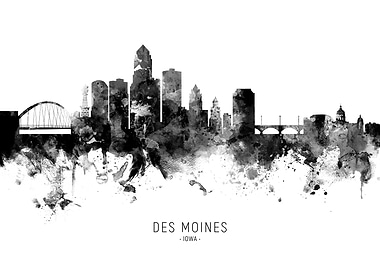 Des Moines Iowa Skyline