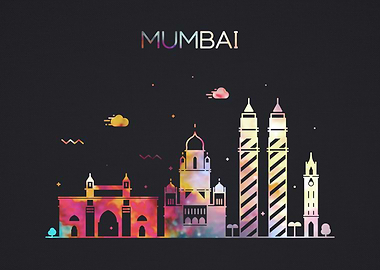 Mumbai India City Skyline
