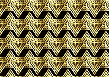 Gold diamond zigzag