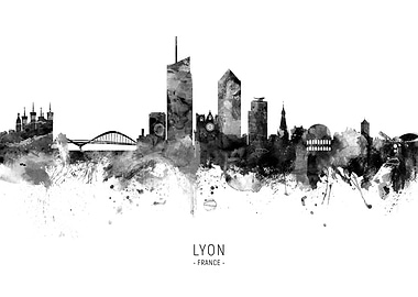 Lyon France Skyline