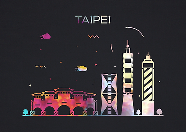 Taipei Taiwan City Skyline