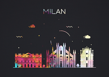 Milan Italy City Skyline