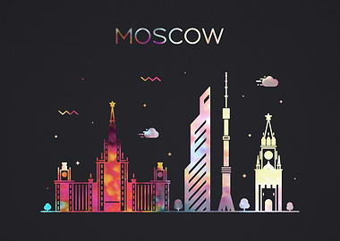 Moscow Russia City Skyline
