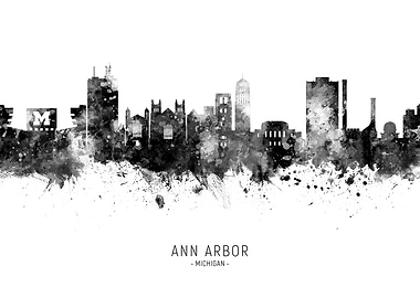 Ann Arbor Michigan Skyline