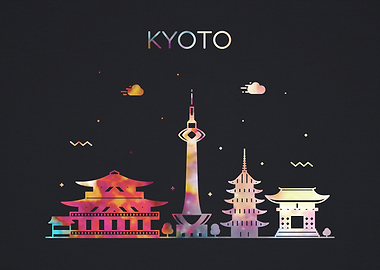 Kyoto Japan City Skyline