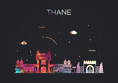 Thane India City Skyline