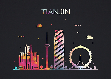 Tianjin China City Skyline