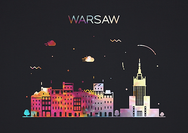 Warsaw Poland City Skyline