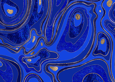 Marble Map blue and gold