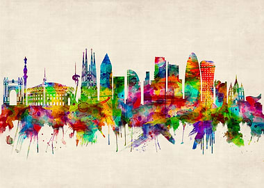 Barcelona Spain Skyline