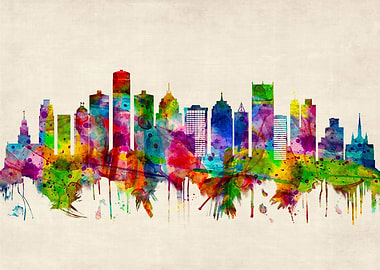 Detroit Michigan Skyline