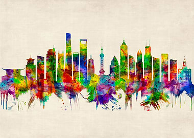 Shanghai China Skyline