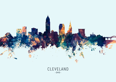 Cleveland Ohio Skyline