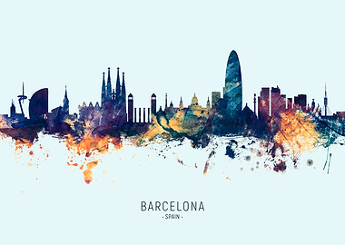 Barcelona Spain Skyline