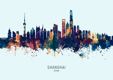 Shanghai China Skyline