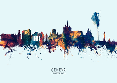 Geneva Switzerland Skyline