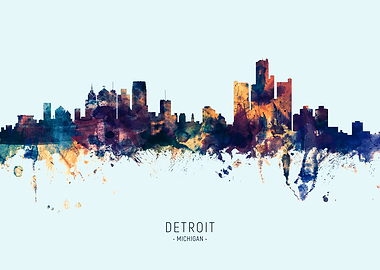 Detroit Michigan Skyline