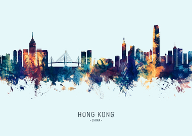 Hong Kong China Skyline